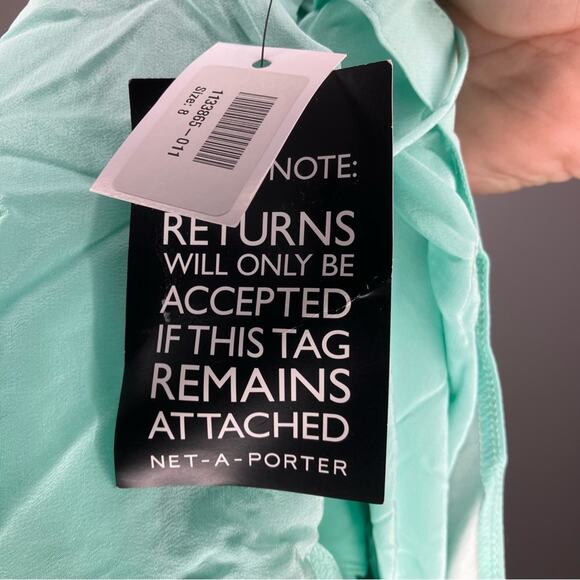 NWT MATIN Square Neck Silk Slip Dress Opal Blue US 4 - Picture 7 of 7